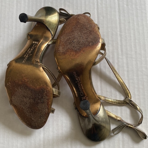 Preowned Christian Lacroix Met Lea Sandals high heels with Bow Sz US 7.5 EU 38.5 - Picture 5 of 5